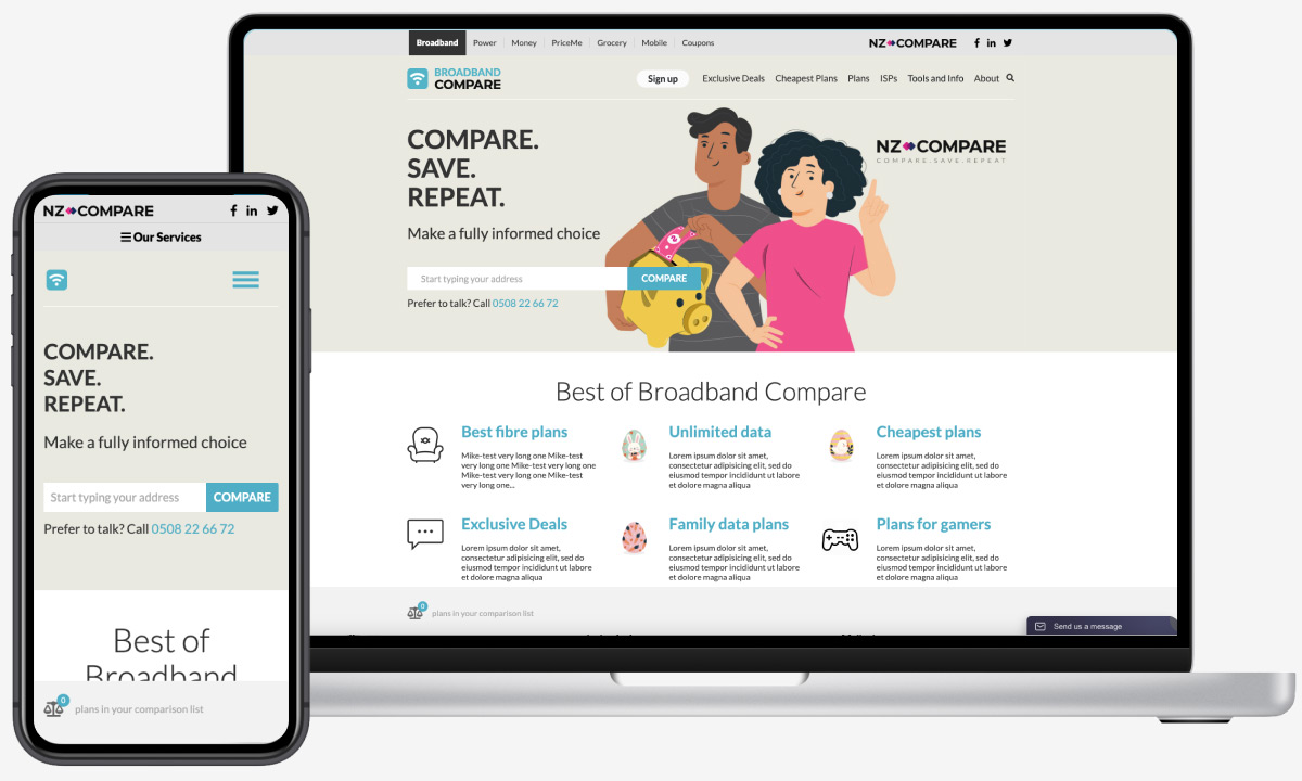 Homepage takeover on Broadband Compare