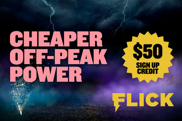 Join Flick’s Off Peak plan and get a massive 76% of the week at cheaper off-peak rates.