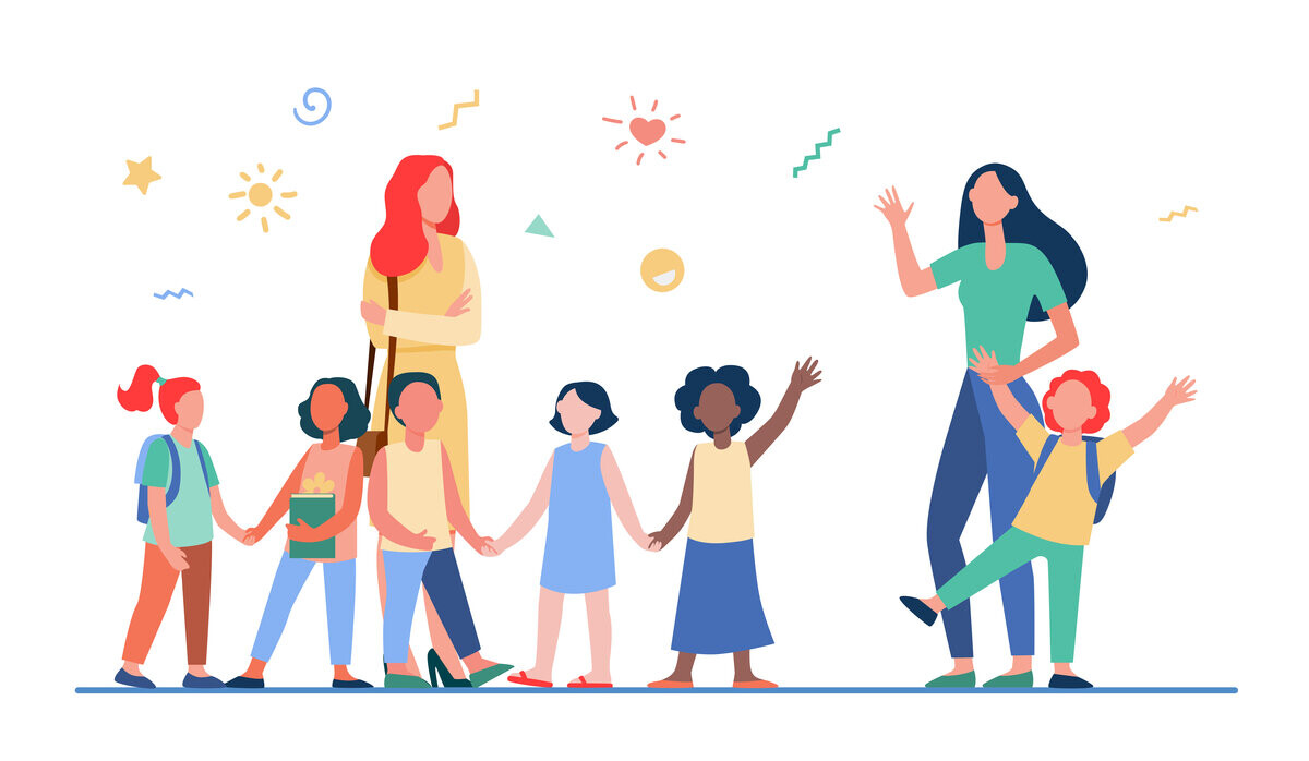 Mothers taking their kids to school on the NZ Compare website